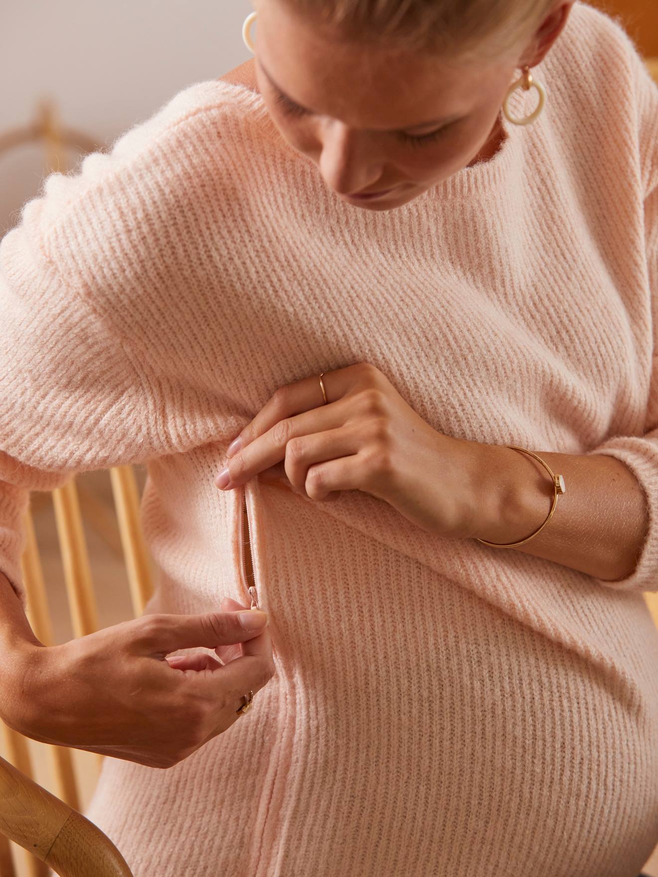 Vertbaudet Wende-Pullover für Schwangerschaft & Stillzeit - grün
