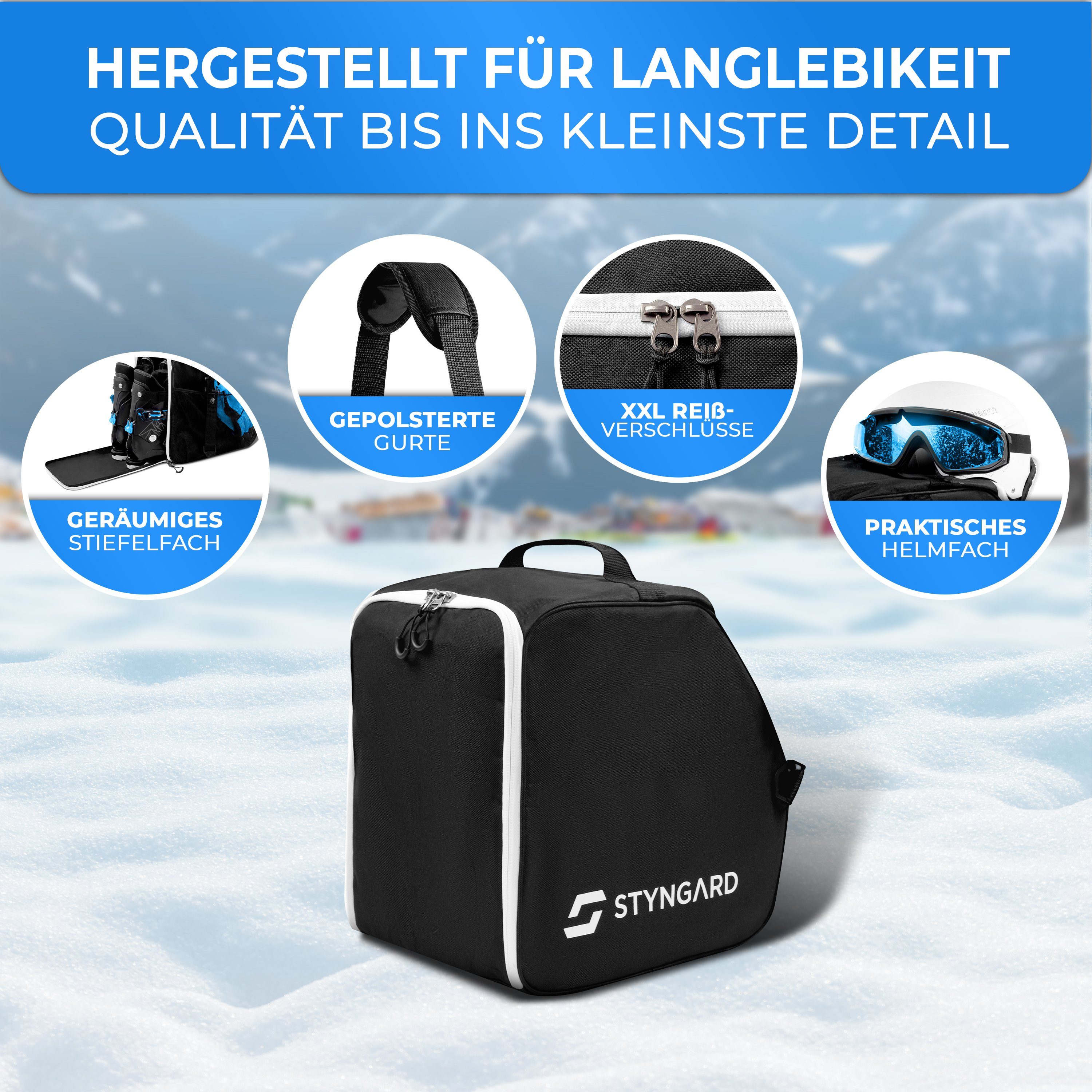 Styngard Skitasche ZERMATT, Skischuhtasche mit Helmfach und Stiefelfach [40 L]