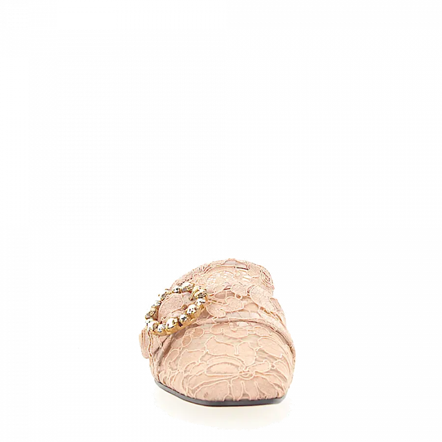 Dolce & Gabbana - Slipper Kristallverzierung beige - beige