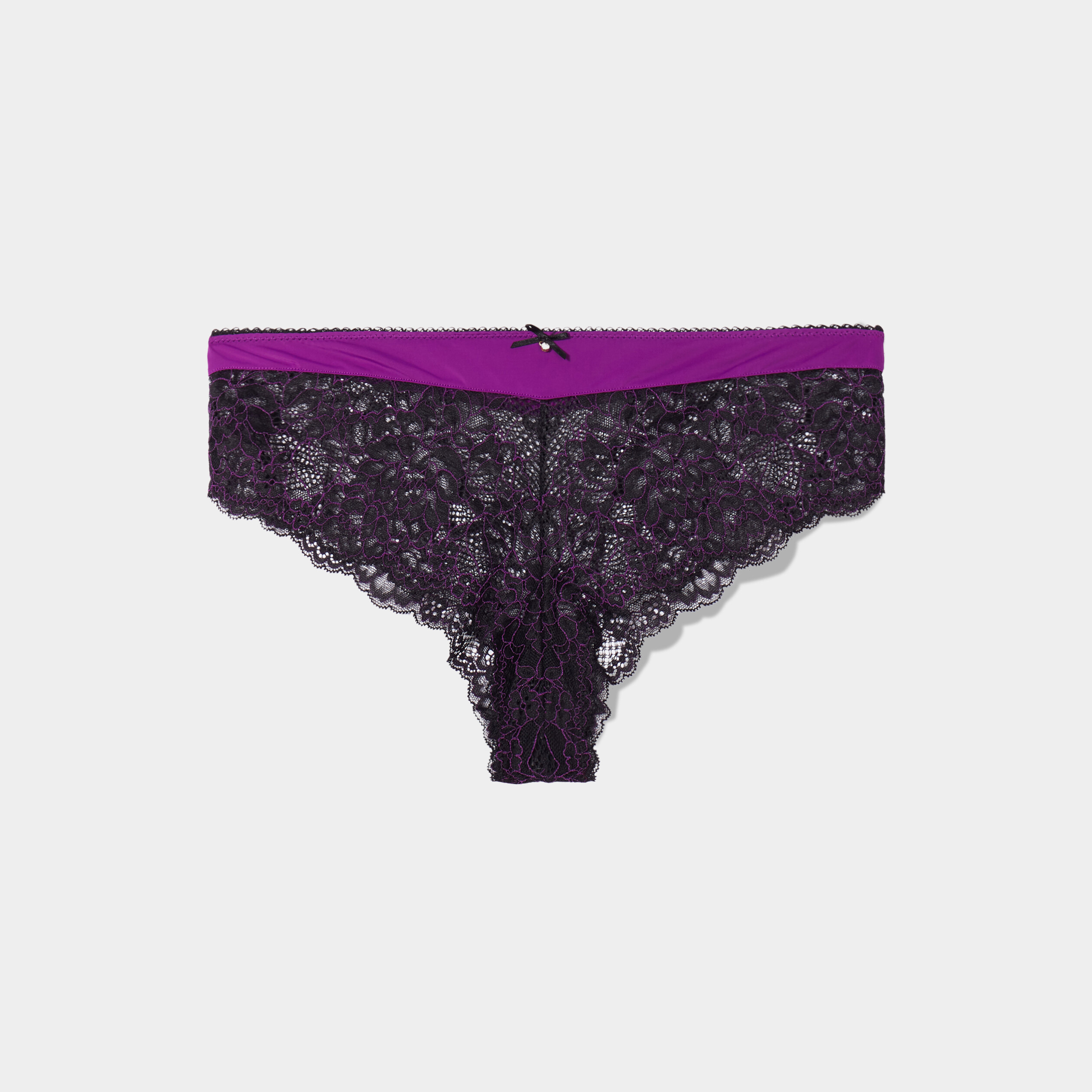 Shorty en micro dentelle violet femme | La Halle