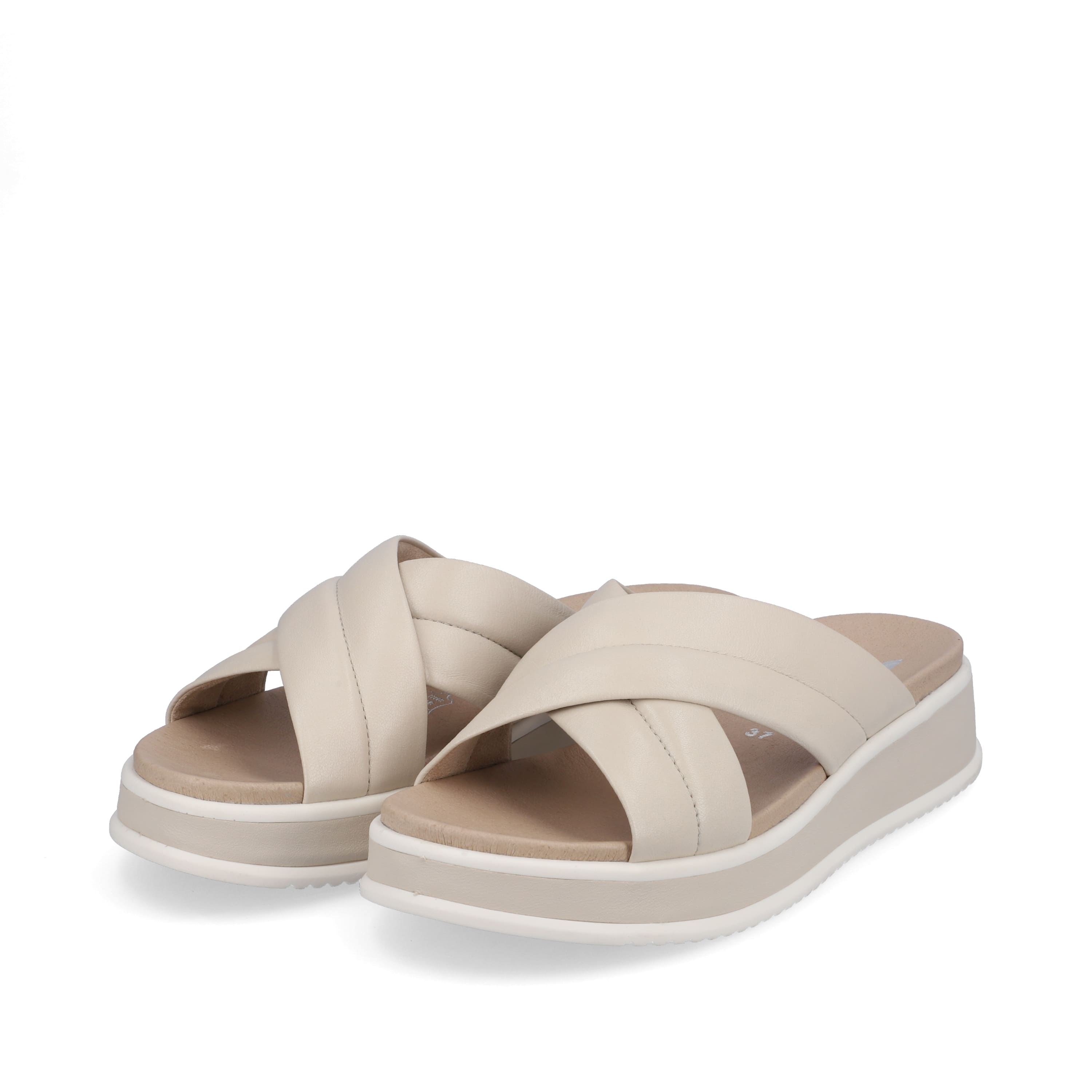 Rieker Damen Pantoletten creme beige