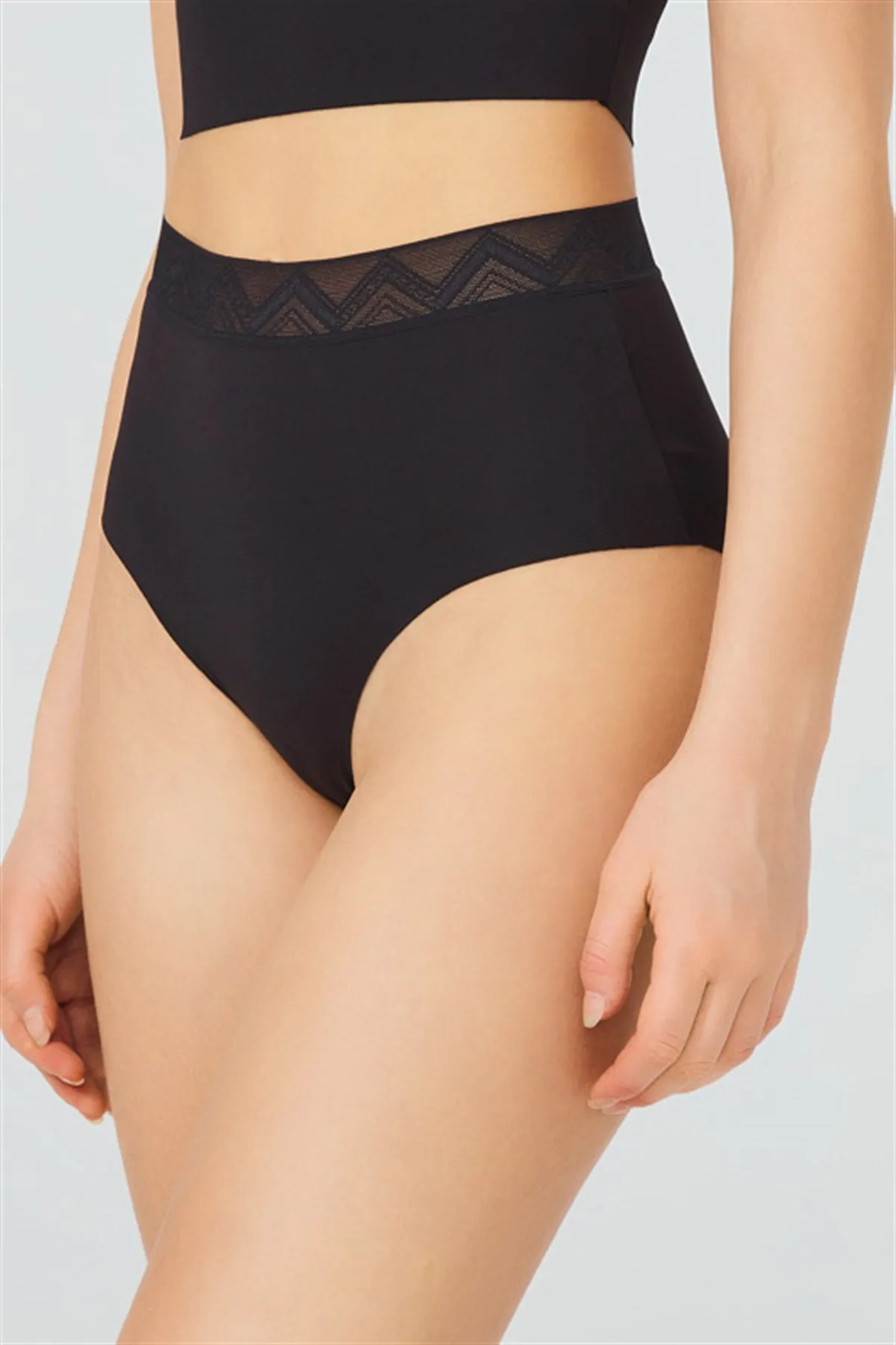 Cottonhill  Basic-Bikini-Höschen mit hoher Taille, lasergeschnitten, 3er-Pack – 3
