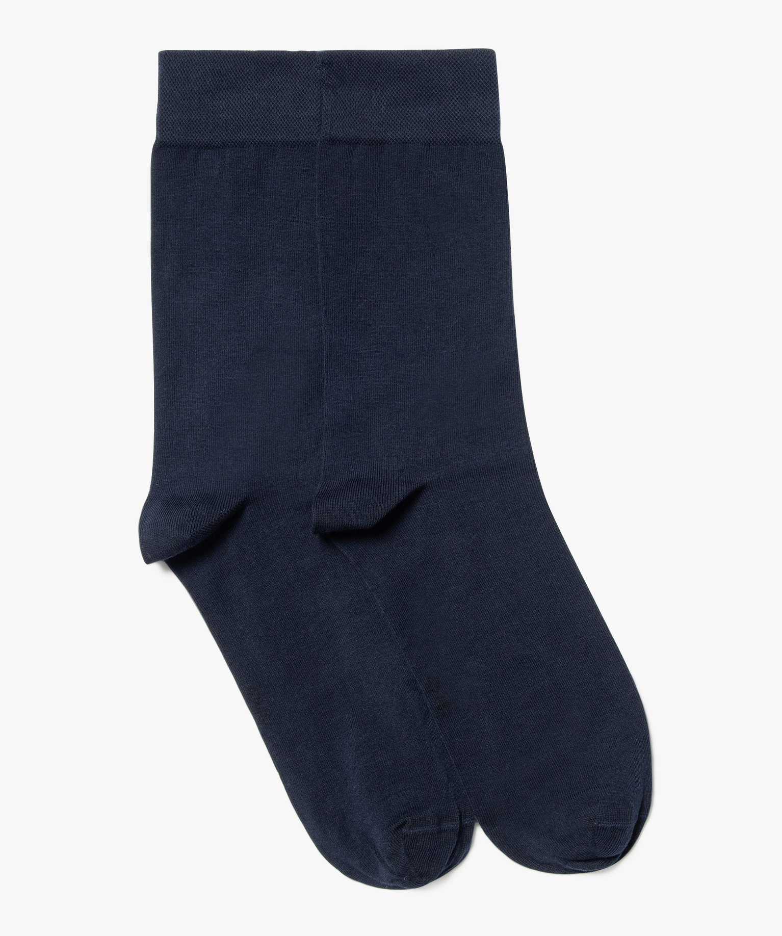 Chaussettes fines tige haute homme (lot de 2) marine | GEMO