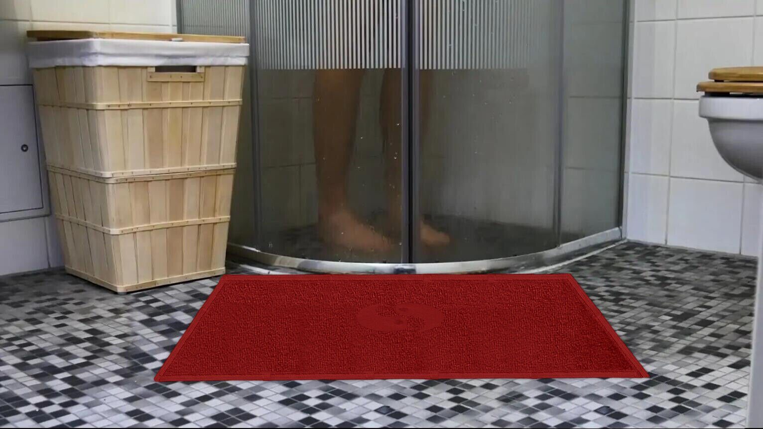 Badematte Bath Mat,Kimi andas Badezimmerteppich 100% Baumwolle 2er Set RAIKOU, Baumwolle, 6 mm Gesamthöhe