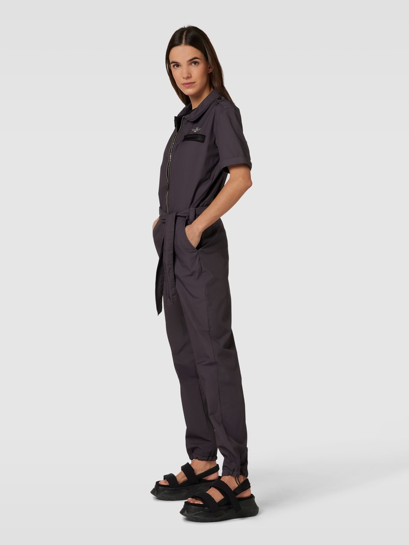 Jumpsuit mit Schulterklappen Modell 'Flightcaptain' in anthrazit