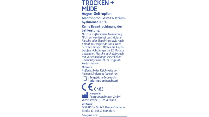 EyeMedica Augen-Geltropfen Trocken + Müde 10 ml