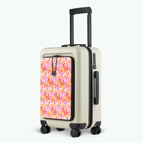 JFK 4-wheel hard-shell suitcase, CPH beige pouch