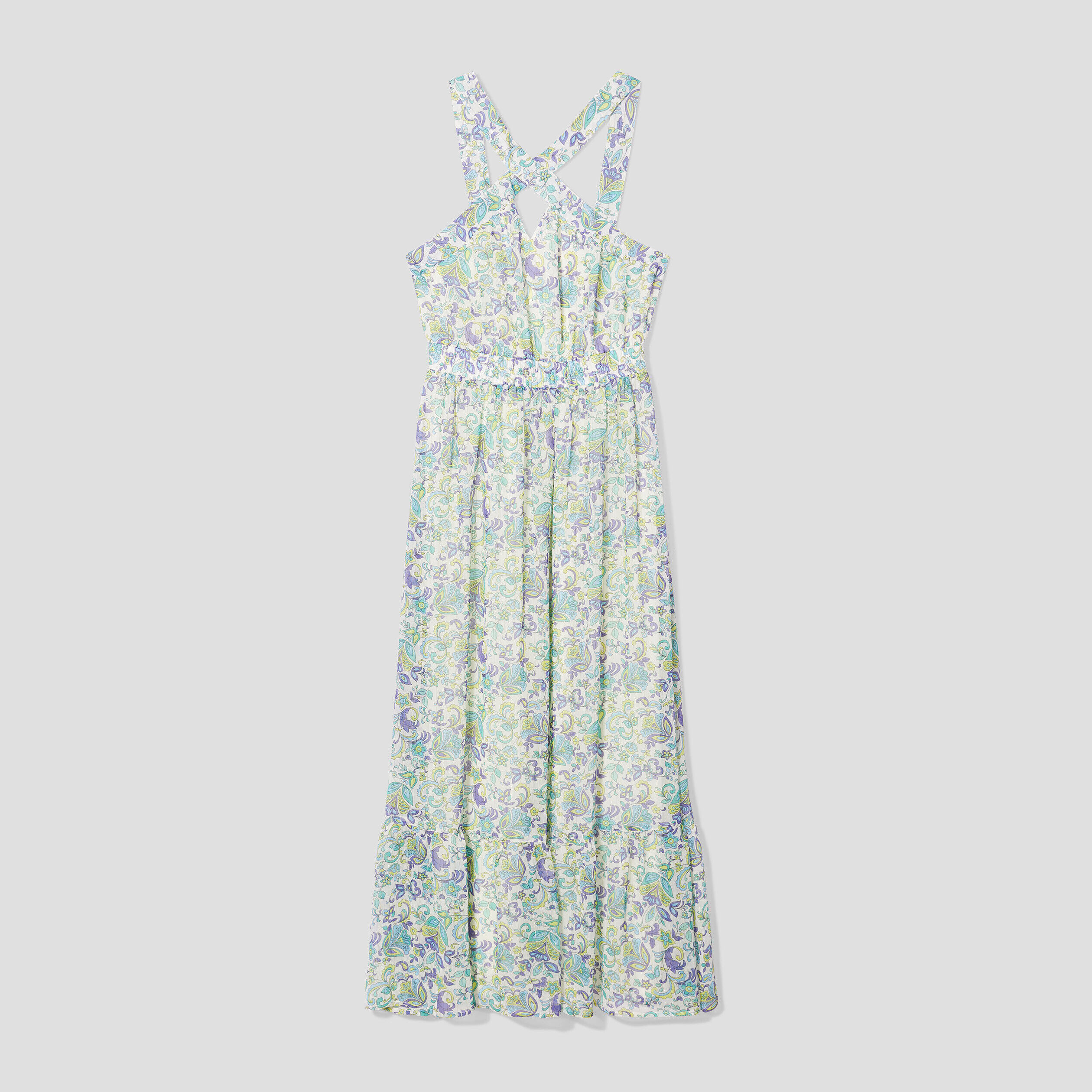 Robe longue évasée bretelles beige femme | Cache Cache