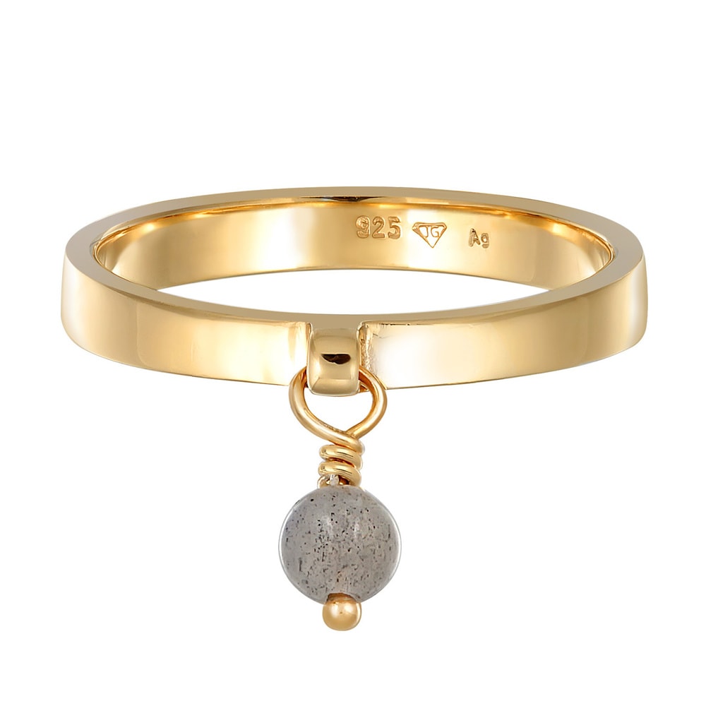 Elli PREMIUM Elli PREMIUM Bague Femmes bande pendentif perle avec labradorite en argent sterli Bague