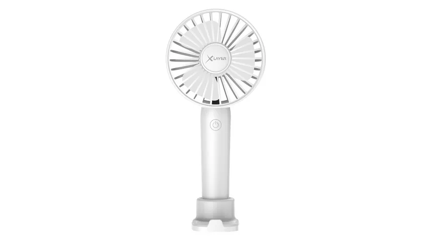 XLayer Tragbarer Handventilator mit Smartphone Halterung 1.200 mAh White
