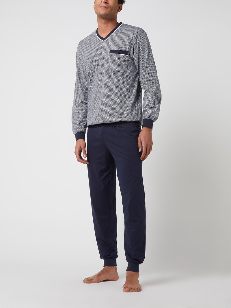 Pyjama aus Baumwolle in blau