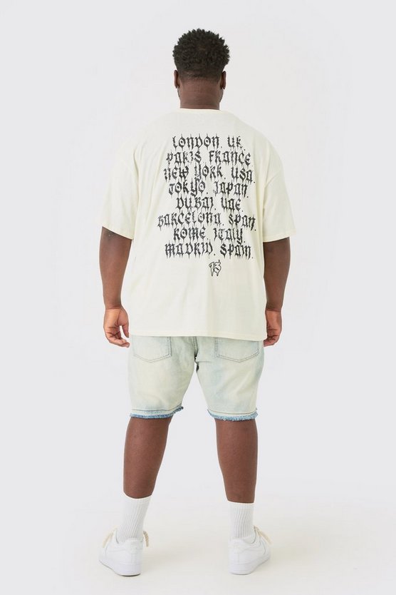 Plus Oversize T-Shirt mit Homme-Print
