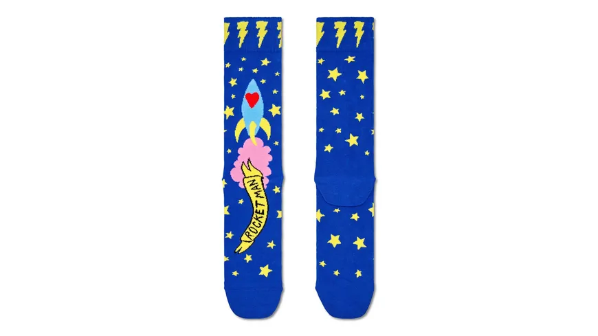 Happy Socks Unisex Socken Rocket Man Blue