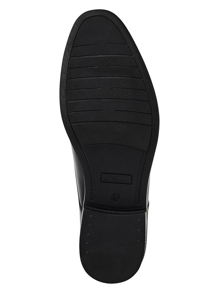 s.Oliver Leder-Schnürschuhe in Schwarz günstig kaufen