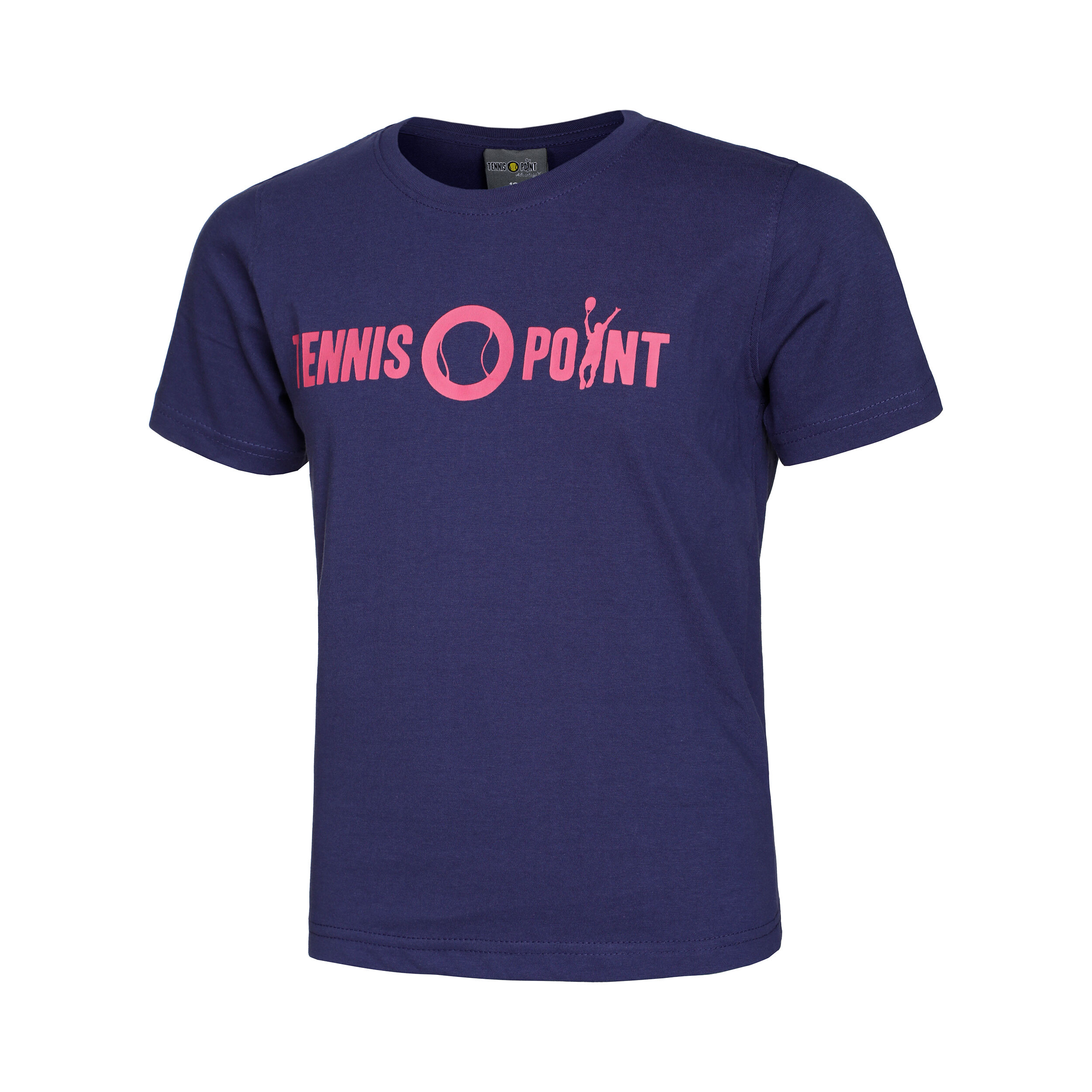 Basic Cotton T-Shirt Kinder - Dunkelblau, Pink