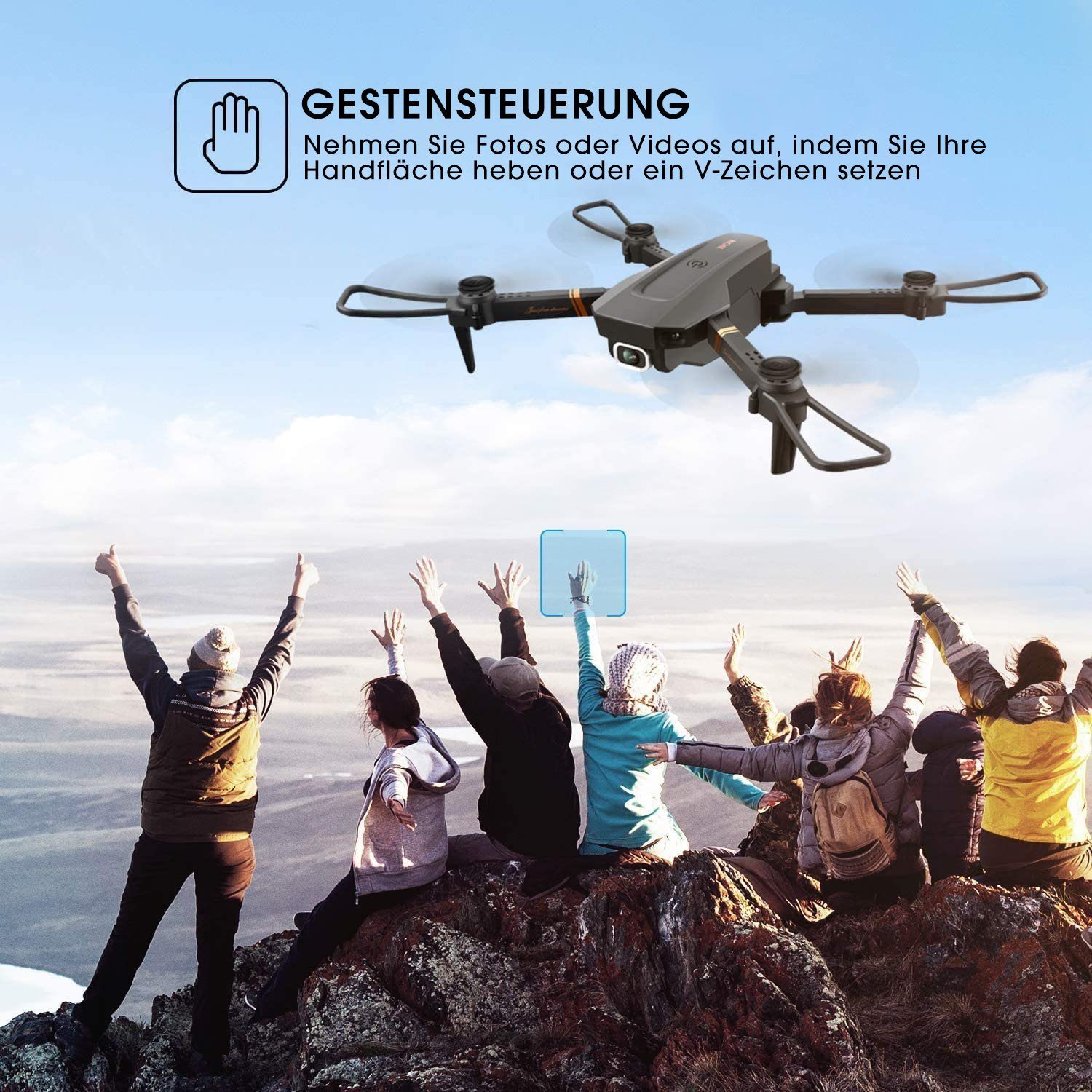 4DRC V4 für Kinder & Anfänger, 32 Minuten Flugzeit, klappbarer Quadcopter Spielzeug-Drohne (1080P HD, FPV-Live-Video, Trajektorienflug, optischer Fluss, Höhenhaltung)