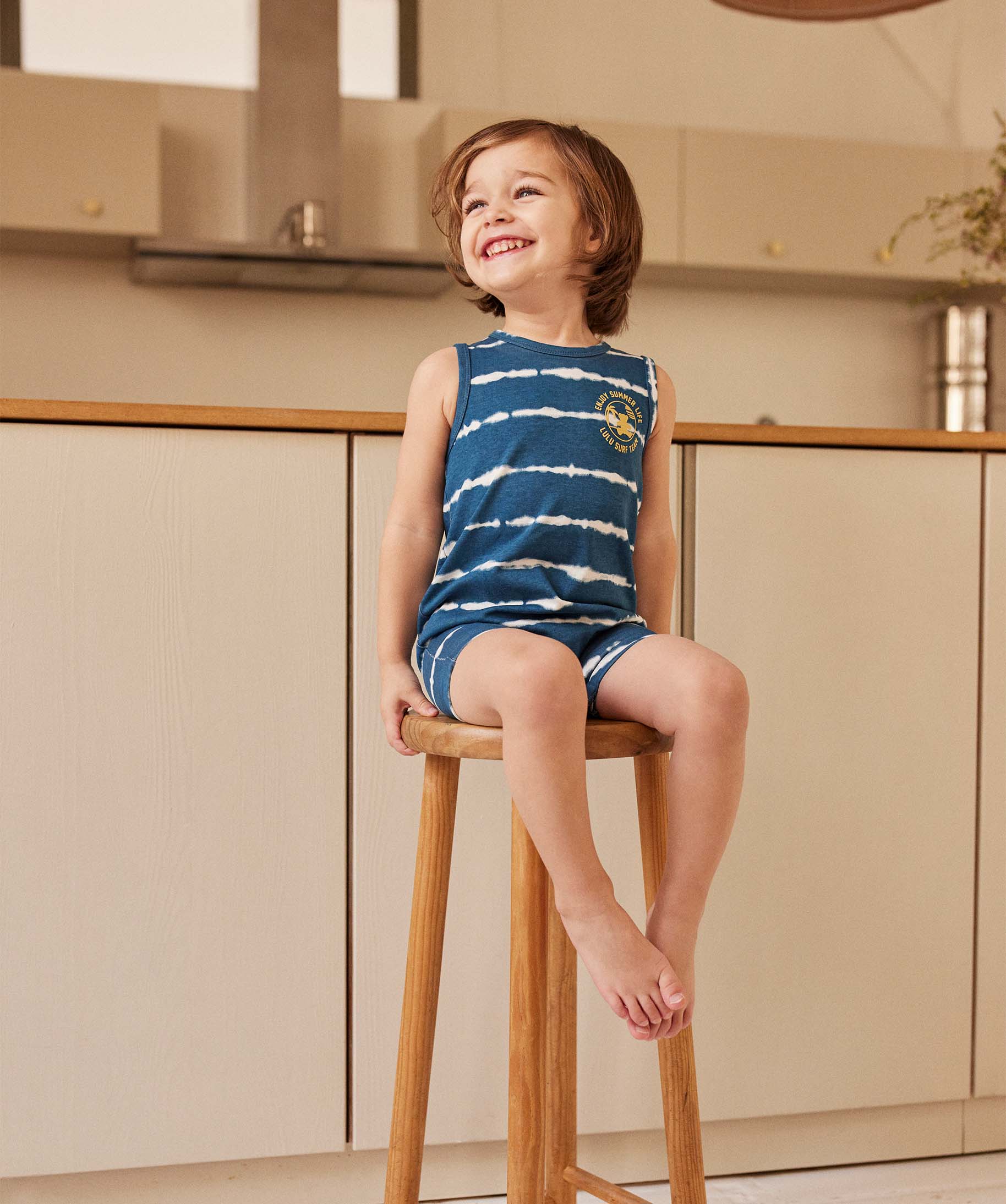Combishort bébé Garçon sans manches à rayures - LuluCast... bleu | GEMO