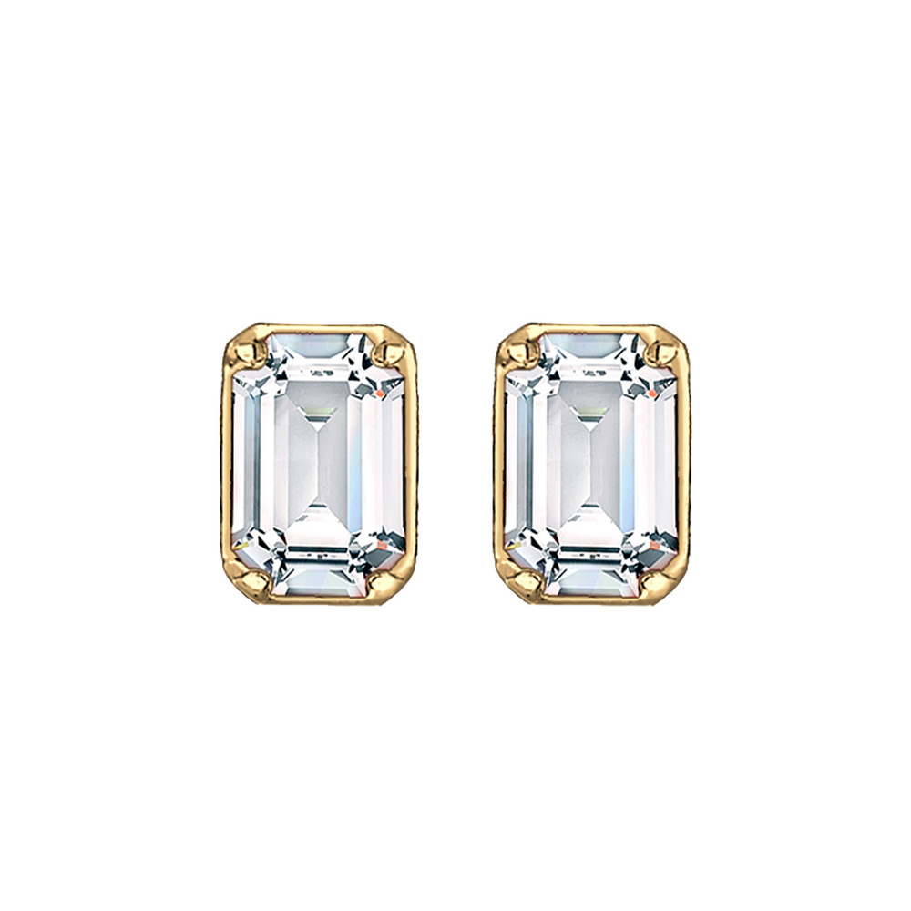 Elli Elli Boucles d'Oreilles Femmes Clous d'oreilles Basique Rectangle Geo avec Crista Boucles d'oreilles