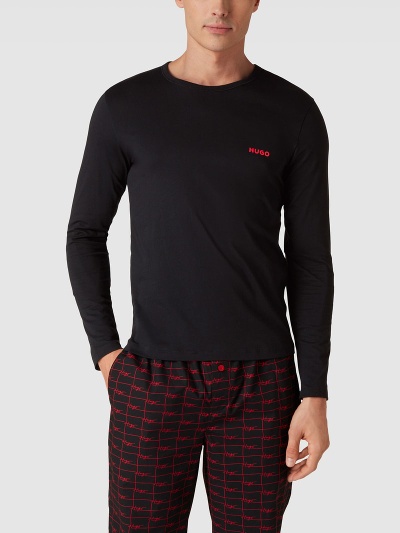 Longsleeve mit Label-Detail in schwarz