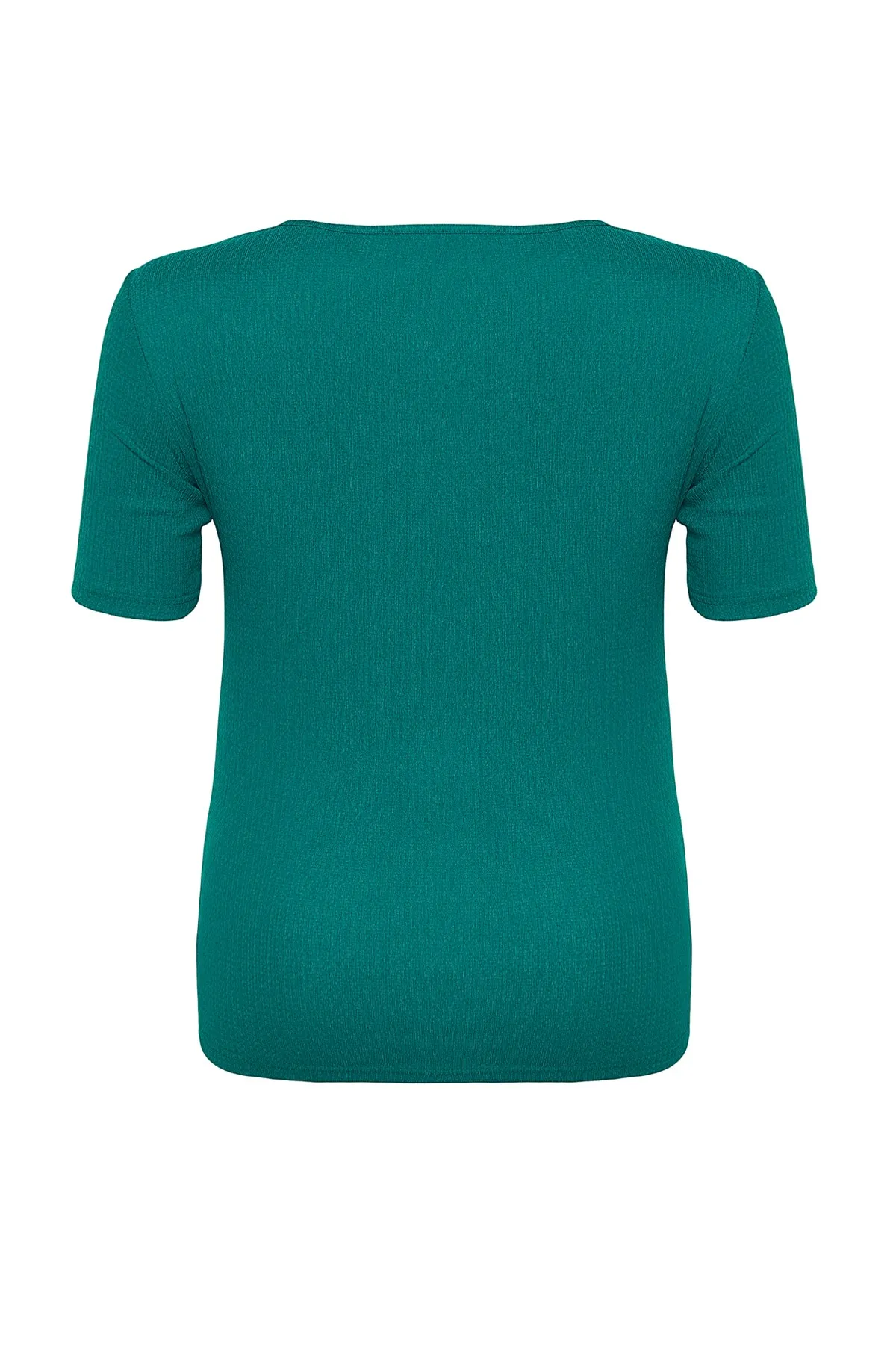 Trendyol Curve  Smaragdgrüne, detaillierte Strickbluse mit Ausschnitten TBSSS22BZ1299