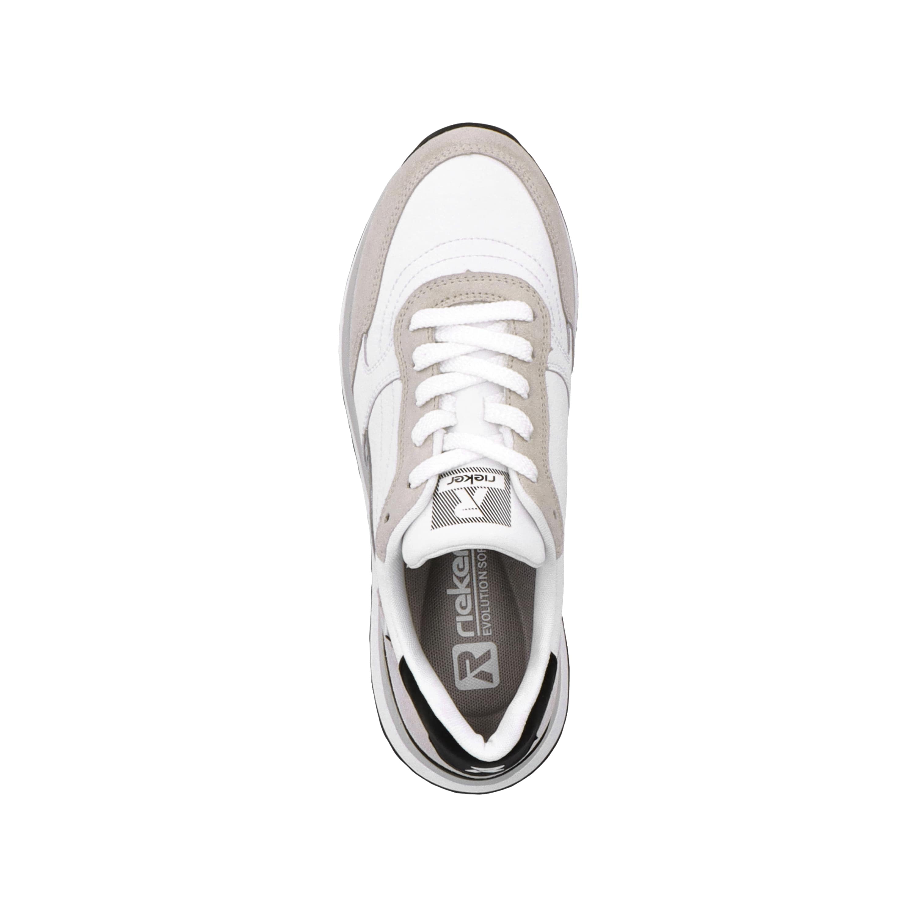 Rieker Damen Sneaker Low swan-white arctic-grey zebra