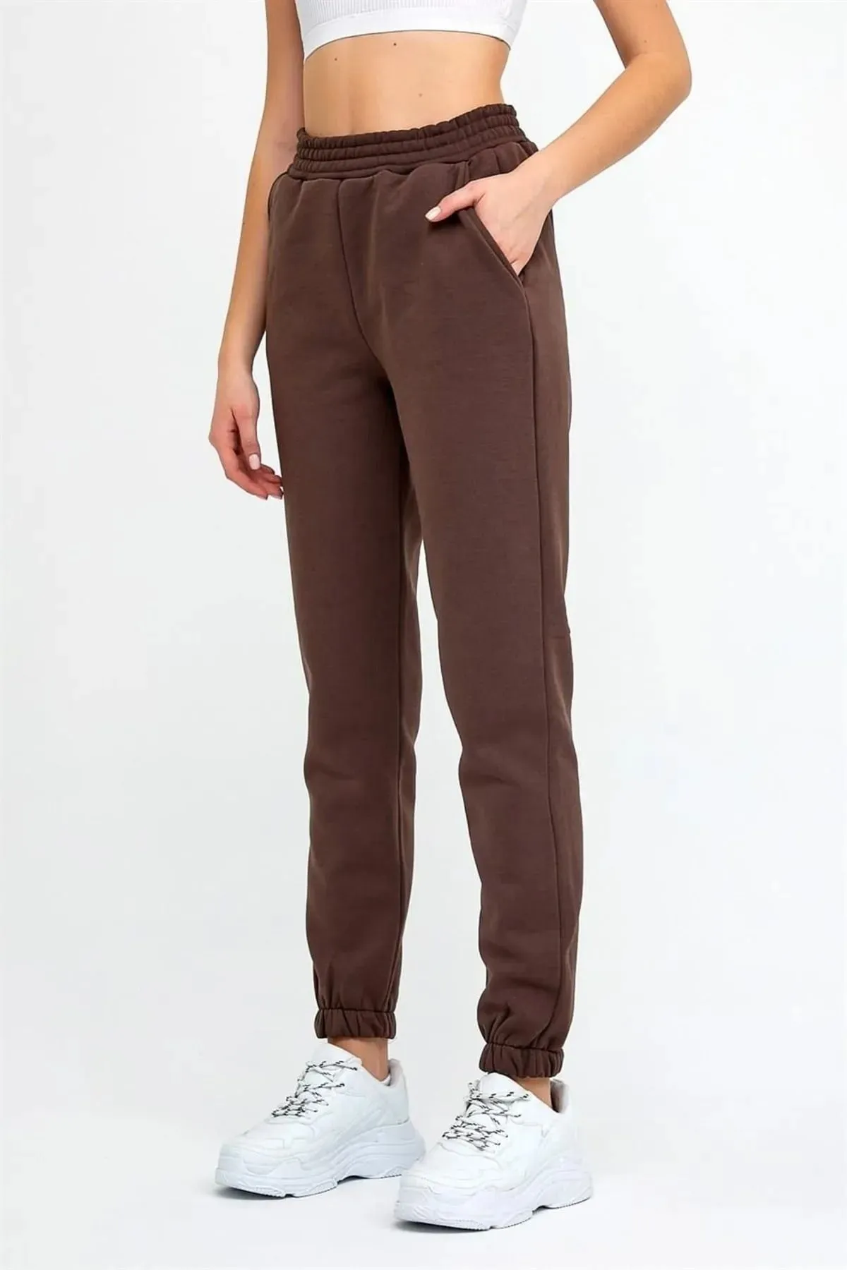Know  Braune elastische Jogginghose für Damen