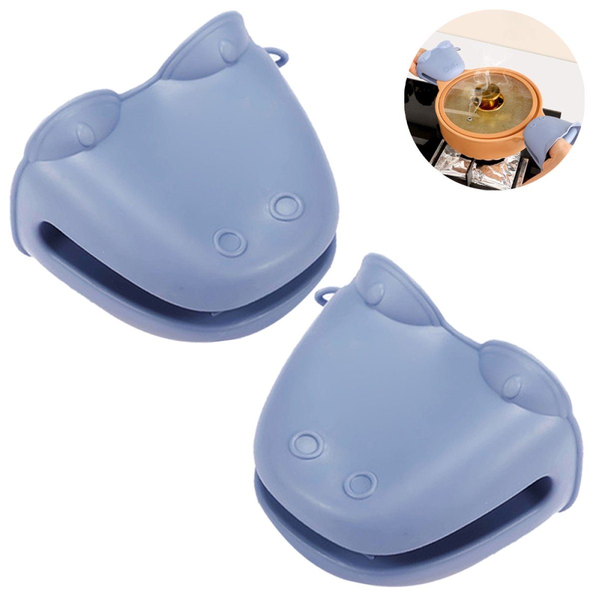 Rwoythk Topflappen Ofenhandschuh aus dickem Silikon, Mini-Ofenhandschuh, hitzebeständig