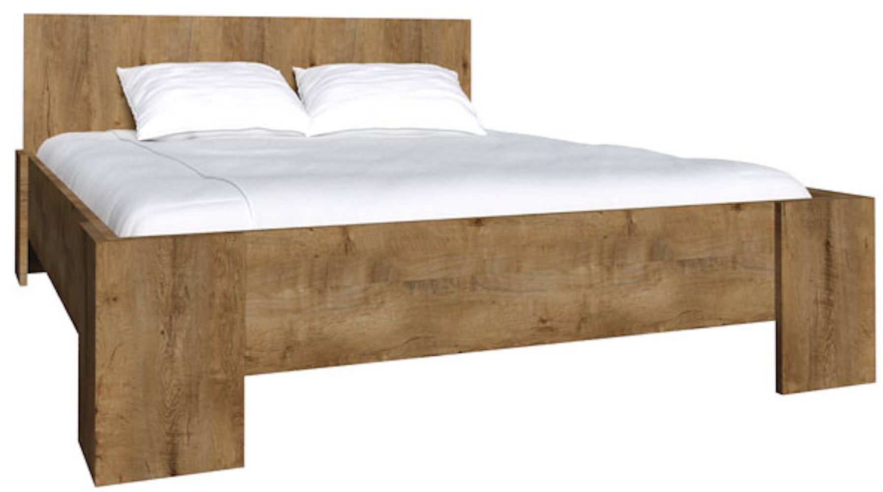 Feldmann-Wohnen Holzbett Montana, 160x200cm mit Lattenrost eiche lefkas