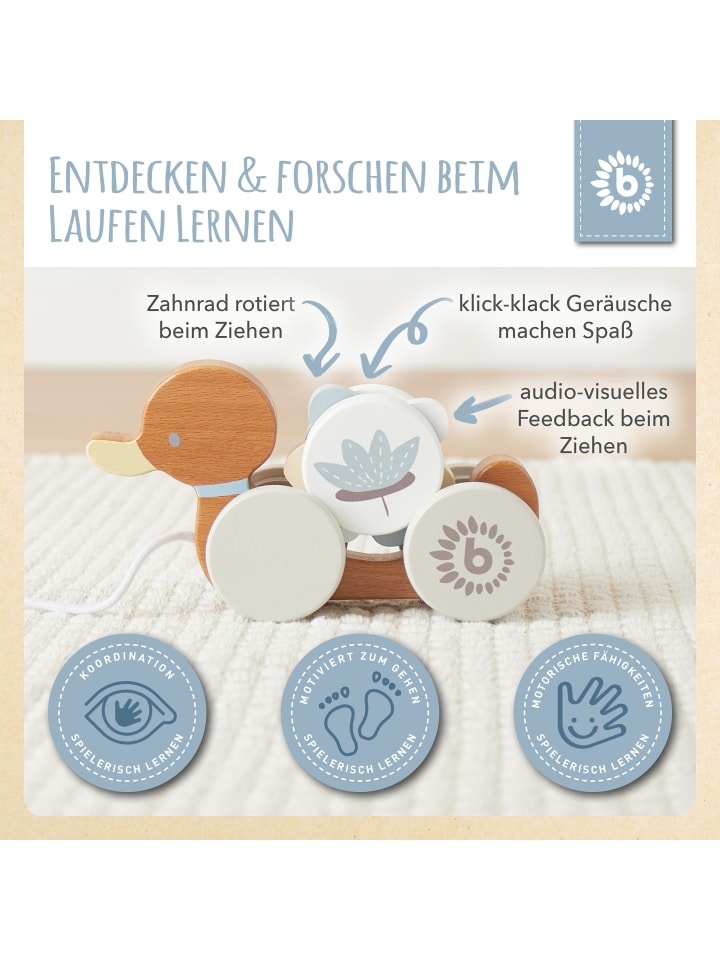 Bieco Spielwaren Nachziehente Holz - ab Geburt in Weiß günstig kaufen onesize