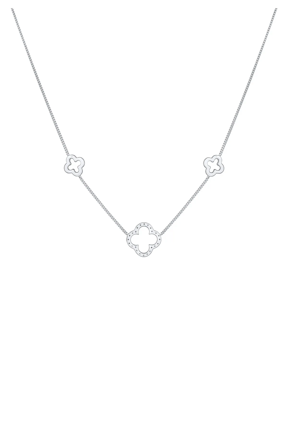 ELLI  Halskette Kleeblatt Glück Zirkonia 925 Silber