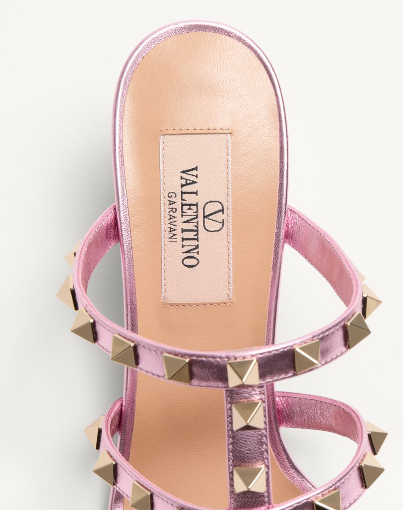 Slide Rockstud Sandal i lamineret nappa 60mm