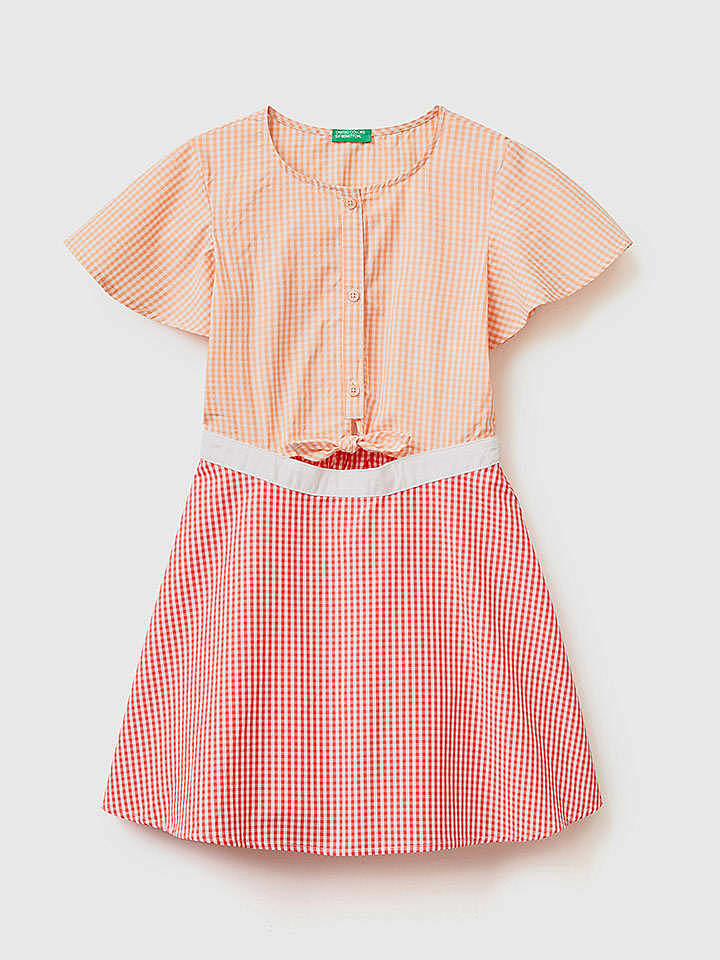 Benetton Kleid in Orange/ Rot günstig kaufen 140