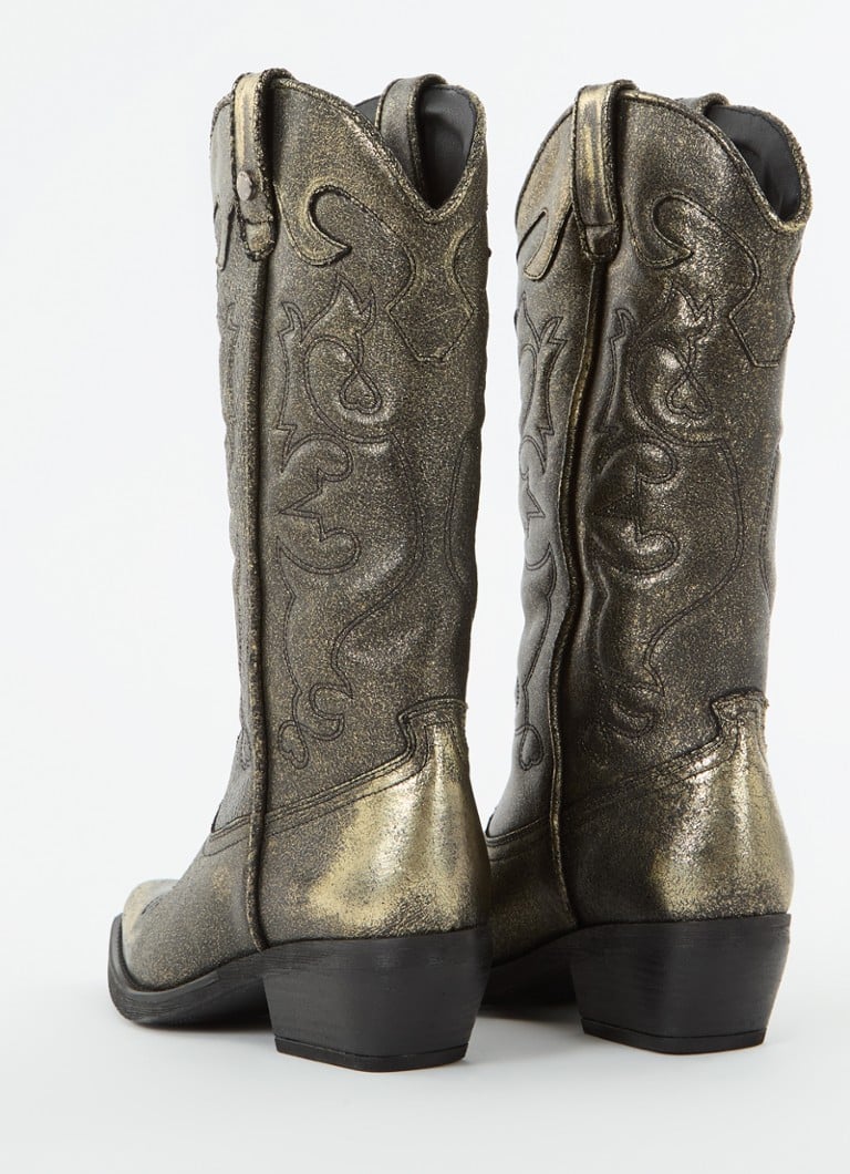 Μεταλλικές δερμάτινες καουμπόικες μπότες Steve Madden Wishley