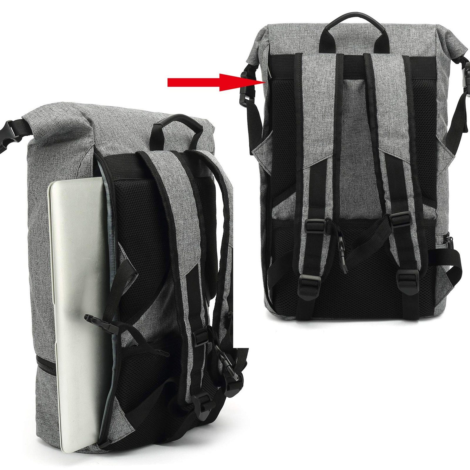 TAN.TOMI Schulrucksack Schulrucksack Rucksack Herren Rucksack mit separatem Schuhfach, Rucksack mit Laptopfach außen, ergonomisches Rückendesign