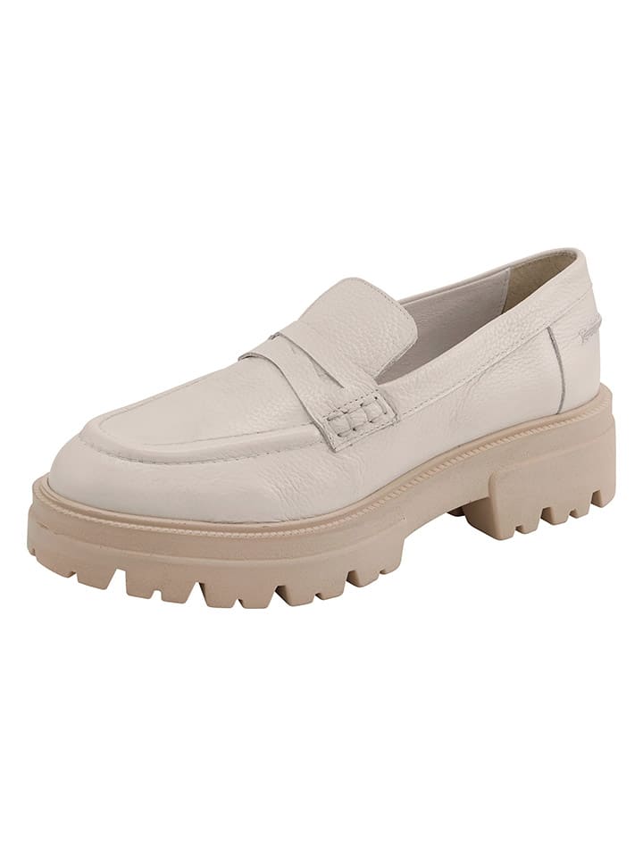 Heine Leder-Mokassins in Creme günstig kaufen