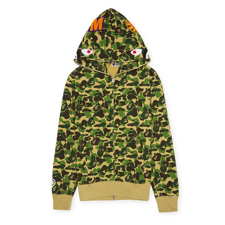 A Bathing Ape ABC Camo Shark Full Zip Hoodie M green