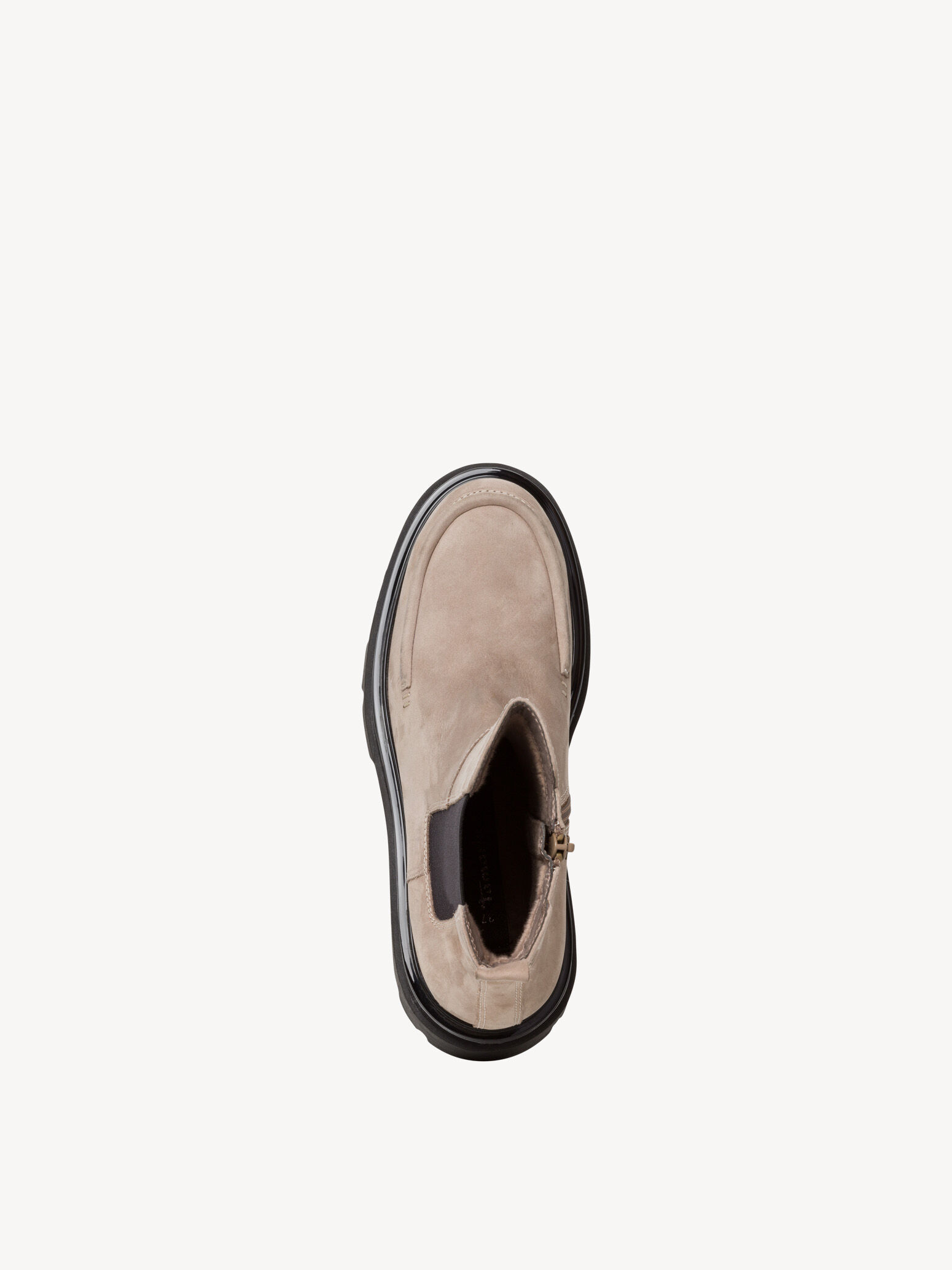 Bottine Chelsea en cuir - beige