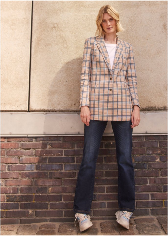 Oversize Jersey-Blazer aus Baumwolle