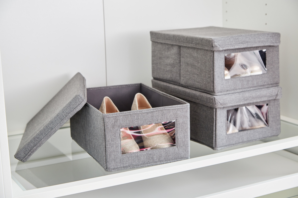 Schuhbox Premium Grau meliert