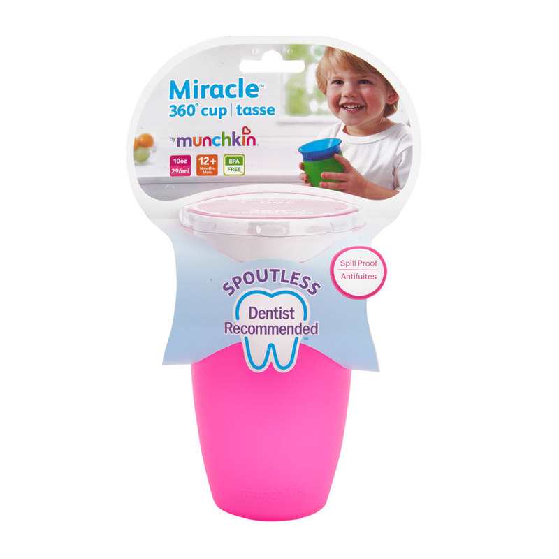 Tasse miracle 360° 12m et + rose Munchkin