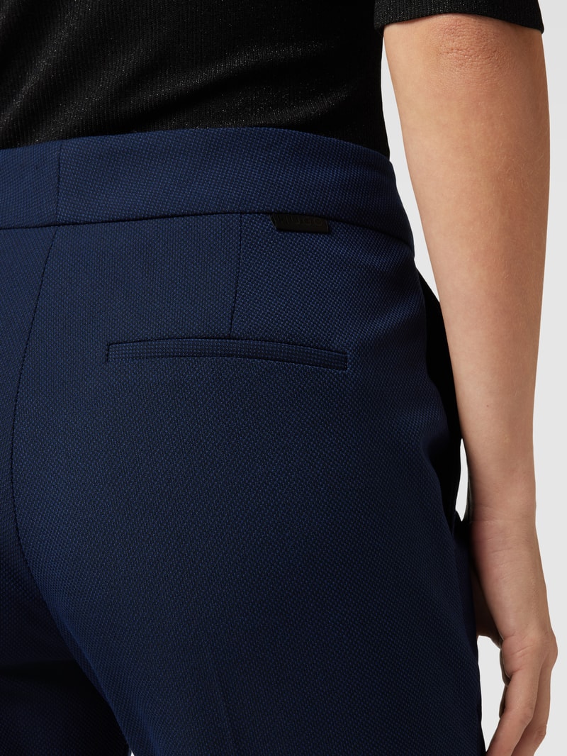 Stoffhose mit Strukturmuster Modell 'Hilesa' in marineblau