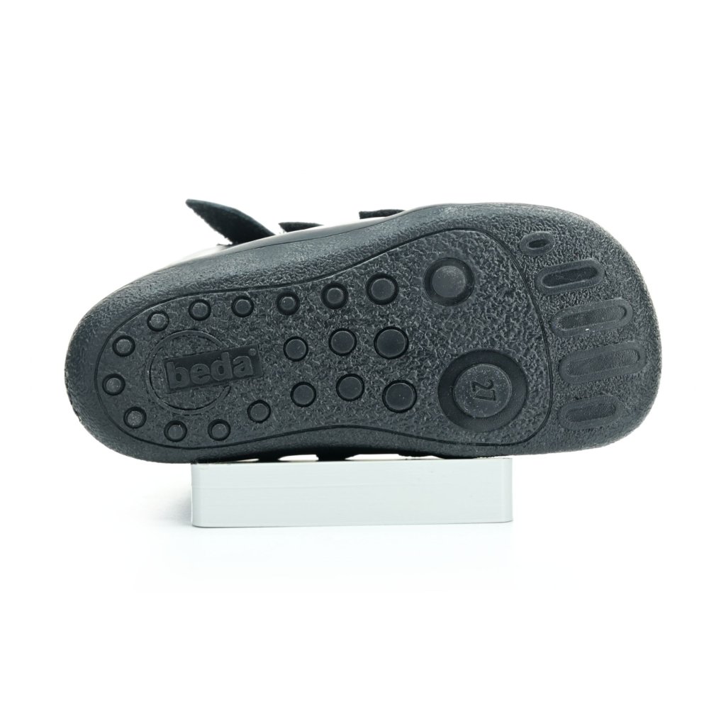 Beda Just Black mit Membran (BF 0001/W/MK/Y/SO) schwarze Winter-Barfußstiefeletten