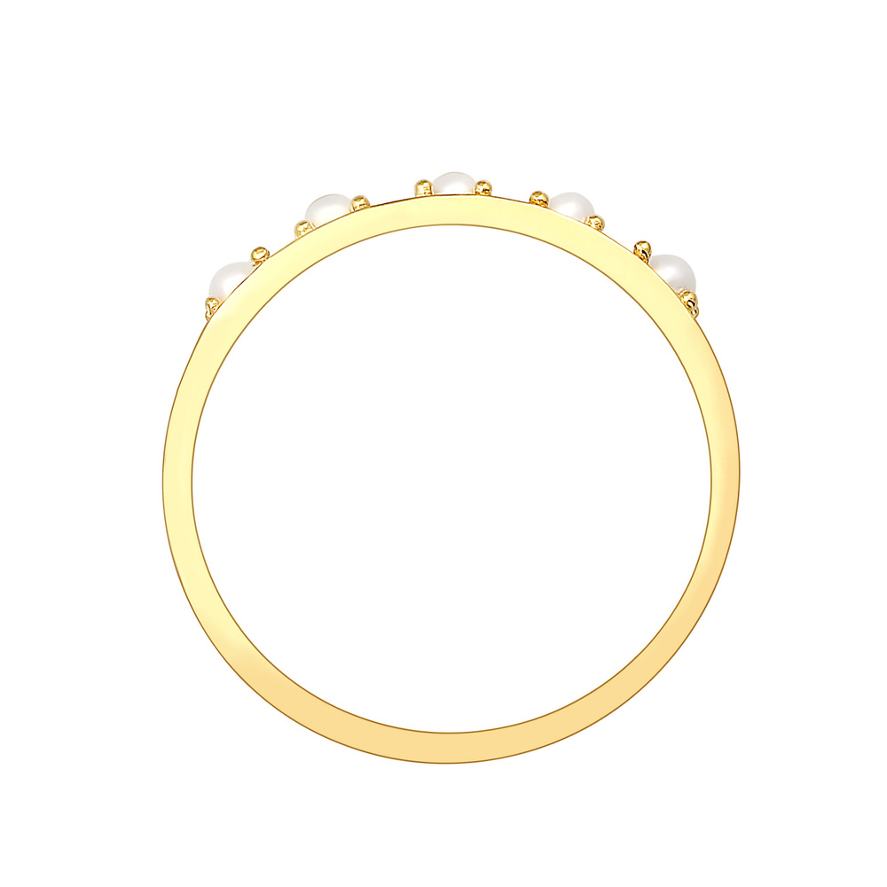 Elli Elli Bague Femme Élegante et Simple avec des perles synthétiques en Argent Sterli Bague