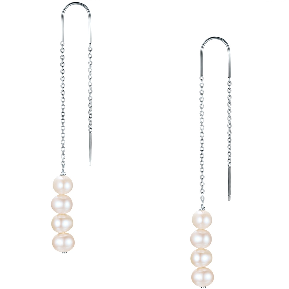 Valero Pearls Boucles doreilles Argent sterling Perle de culture d'eau douce en Argent Boucles d'oreilles