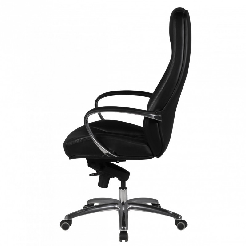Amstyle Bürostuhl Austin Echtleder Schwarz Schreibtischstuhl Chefsessel Drehstuhl mit Synchronmechanik