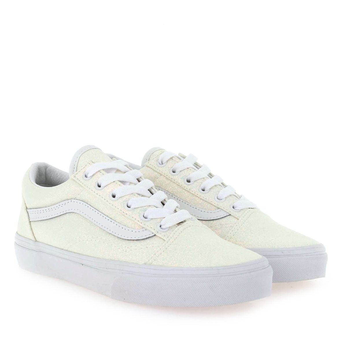 Vans  OLD SKOOL GLITTER WHITE - Blanc pailleté
