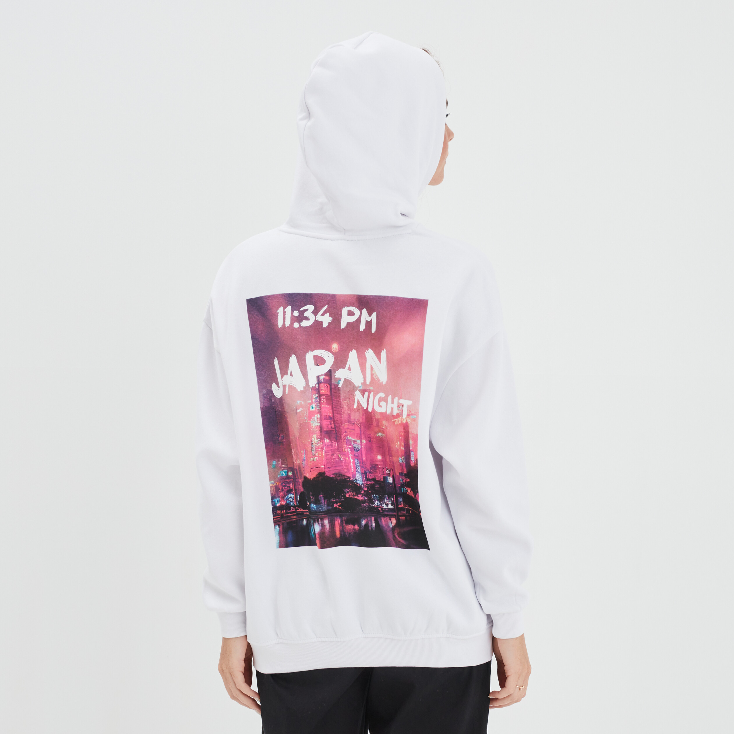 Sweat à capuche hoodie oversize blanc femme | La Halle