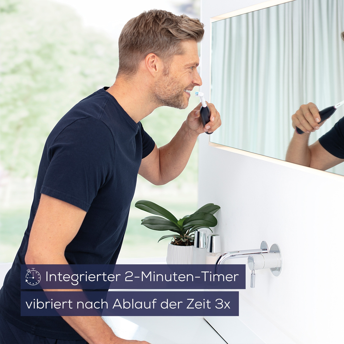 Beurer Elektrische Zahnbürste TB 50-Tägliche Zahnpflege mit integriertem Andrucksensor und 3 Reinigungsprogrammen für komfortables Zähneputzen