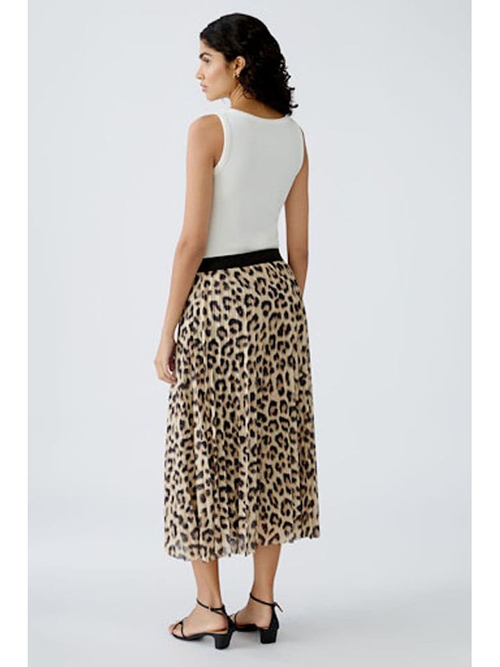 Oui Plisseerock in Beige günstig kaufen