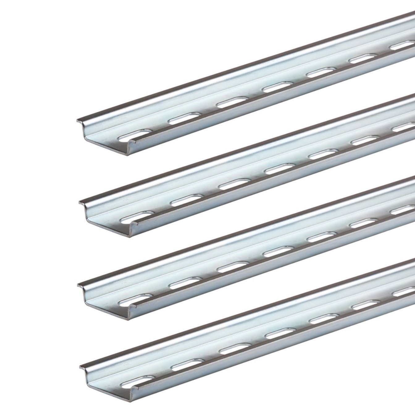 ADAKAT Glattblech 4er PACK I DIN-Tragschiene TS35 I 1m, Stahl verzinkt, 1000.00x35.00x1.00 mm